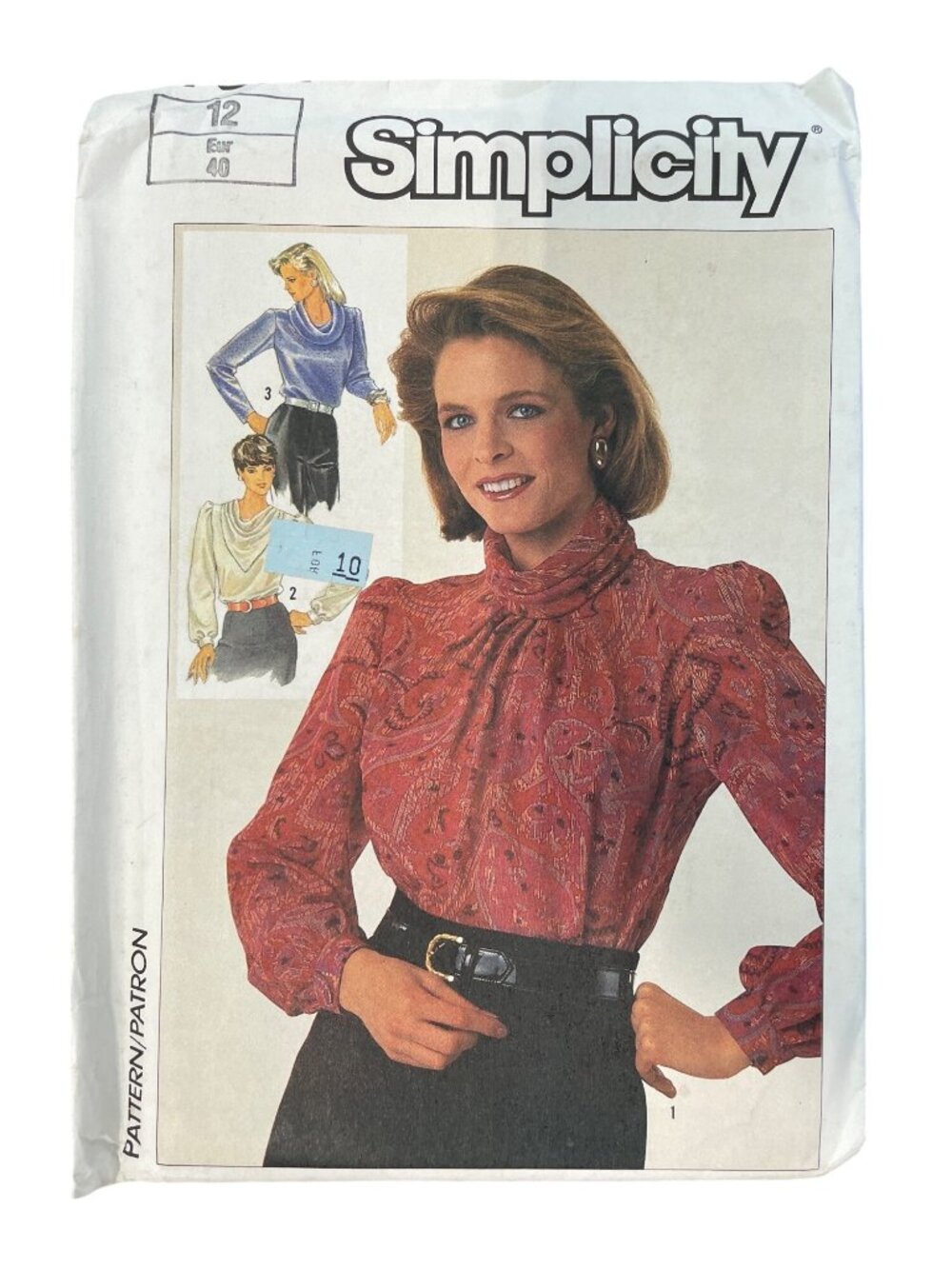 Vintage 80s Simplicity 7092 Sewing Pattern Sizes 12 Misses Blouse Retro UNCUT